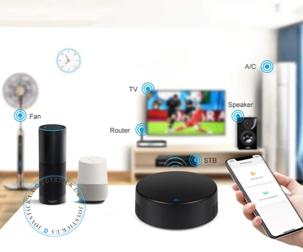 Розумний Wi-Fi пульт дистанційного керування RF та IR 433/315МГц Tuya Smart Круглий — Колір Чорний